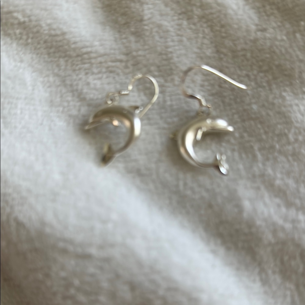 Silver Dolphin Earrings